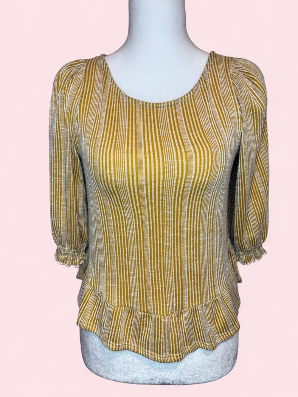 Striped Puff Sleeve Top